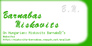 barnabas miskovits business card